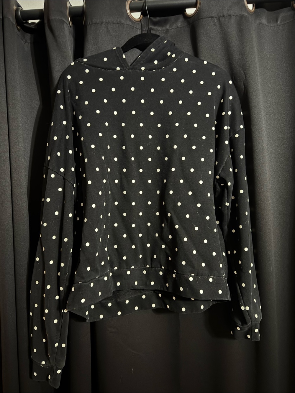 Edikted Black Polka Dot Hooded Pullover